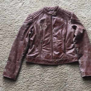 Women’s leather “ruff riders” jacket